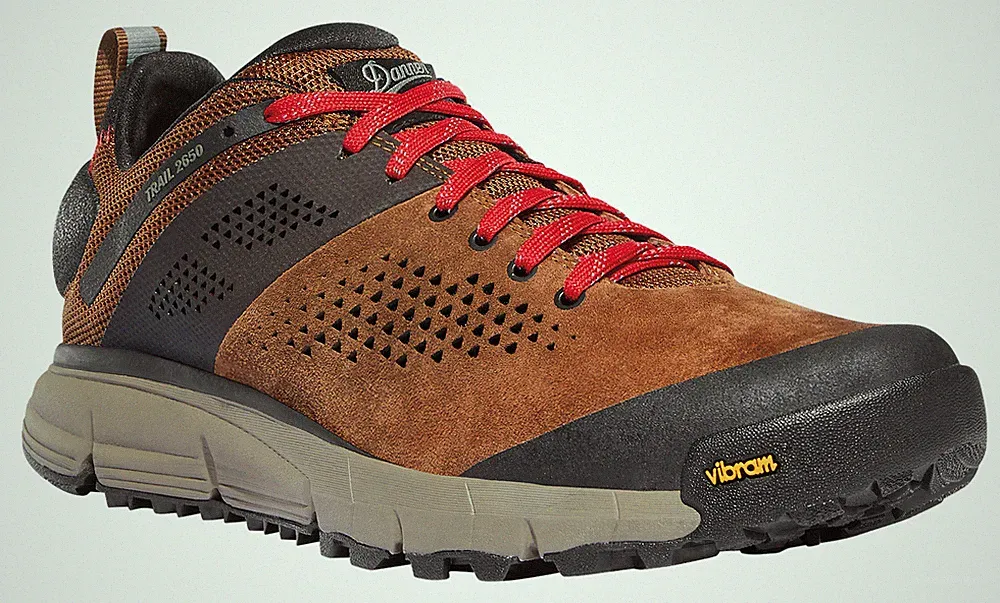 Danner 61272 Trail 2650 Leather Hiking Shoes for Men - Brown/Red - 12M