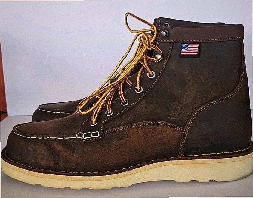 Danner Bull Run Moc 6 Brown Size 10.5 EE (Extra Wide) Work Boots