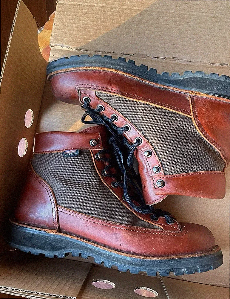 Danner Women’s Hiking Ankle Boots Leather Lace-Up Round Toe Solid Brown/Tan US 7