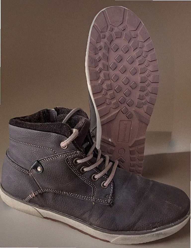 Day Five Men’s 9M Rugged Casual Ankle Boot Dark Brown Side Zip Everyday Wear
