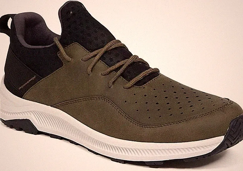 Deer Stags Contour Sneaker Men's US 8.5 Olive Faux Leather Hiking Shoes JOBB1772