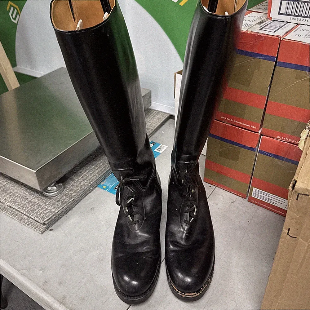 Dehner's Tall Top Motorcycle Motorpatrol Boots sz 12 D-C Wide Calf. 98924