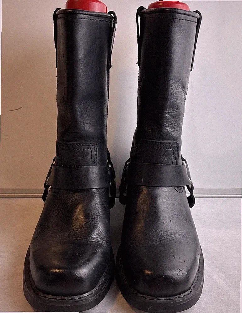 Demonia motorcycle boots harness boots black Size Men-10- Women-12