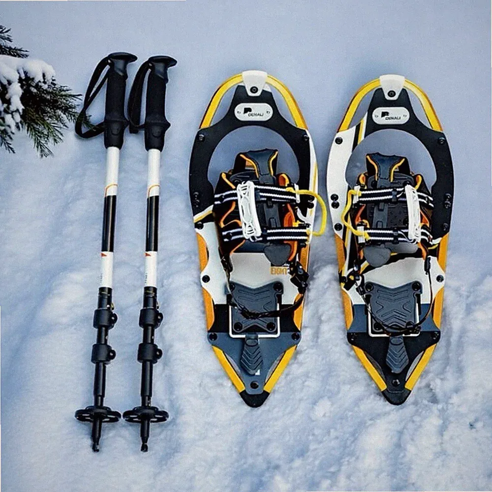 Denali Pro Snowshoes 8x21 Winter Hiking Kit w/ Poles & Carry Bag – 150 lb Rated