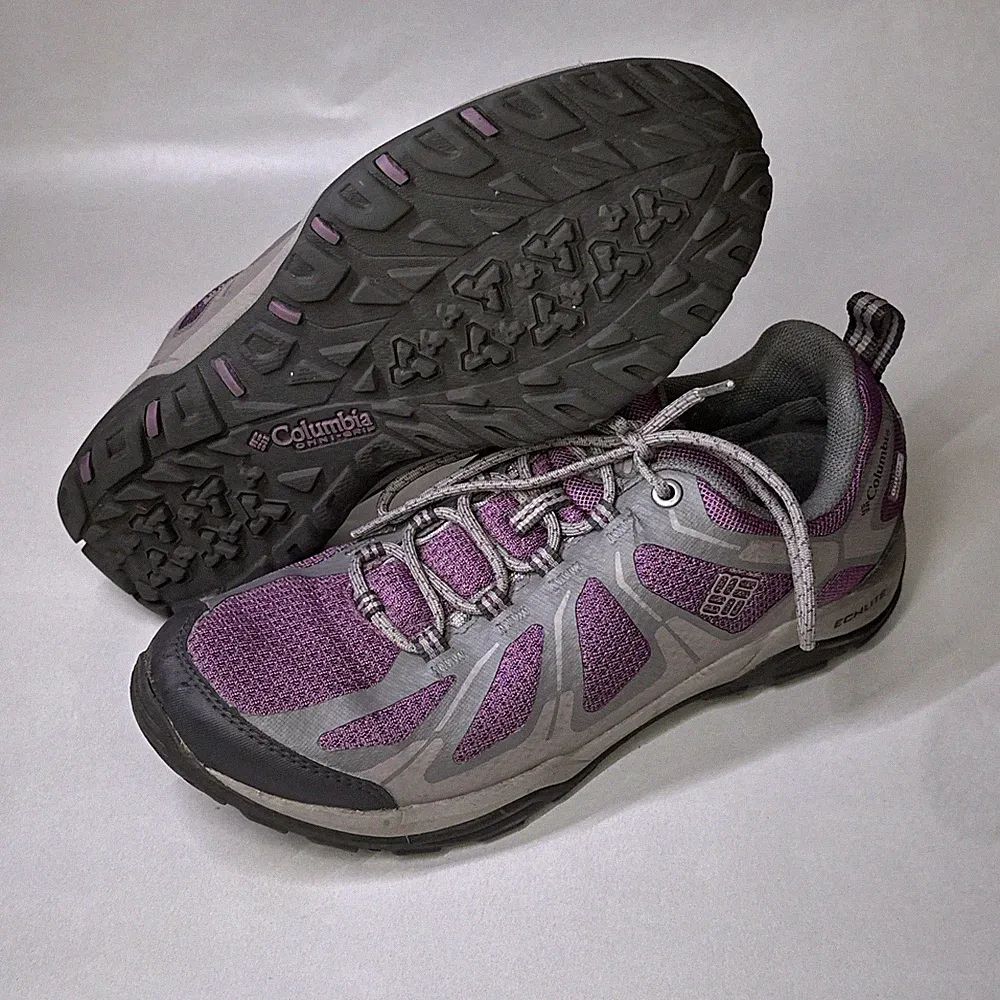 Denali Trail Shoes Women's Size 6.5 Gray Suede Purple Mesh Hiking Low U12U025C-1