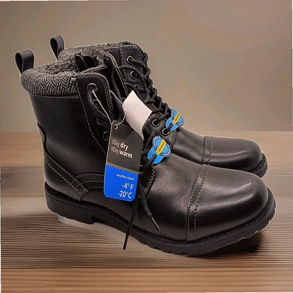 Dexter Men's Waterproof Black Fleece-Lined Side Zip Work Boots Size 7 #159033
