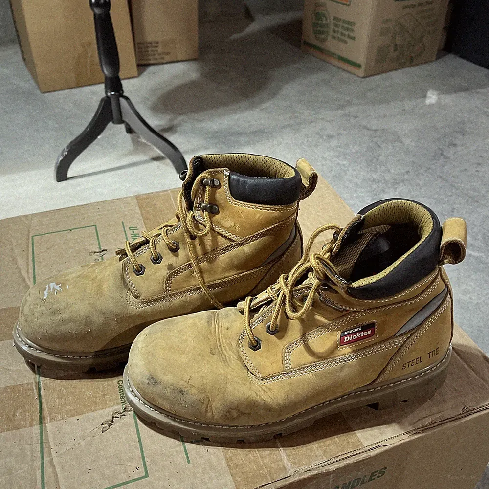 Dickies Raider Work Boots Mens 10.5 Multi Leather Steel Toe Slip Resistant