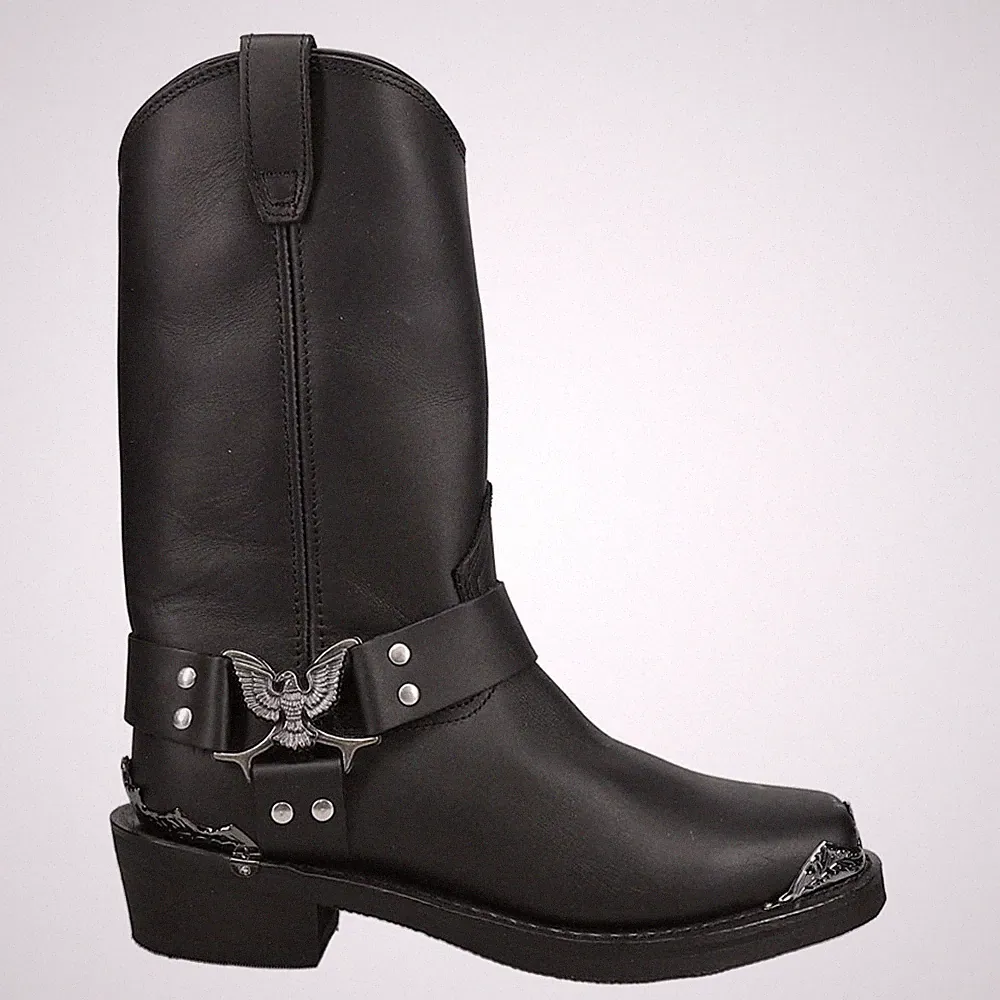Dingo Chopper Motorcycle Mens Black Casual Boots DI19053