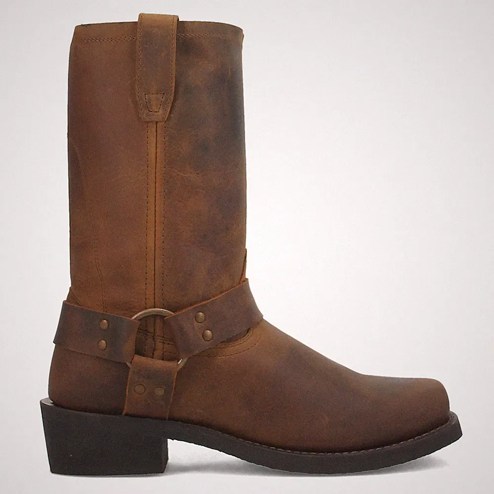 Dingo Dean Harness Motorcycle Mens Brown Casual Boots DI19076-201