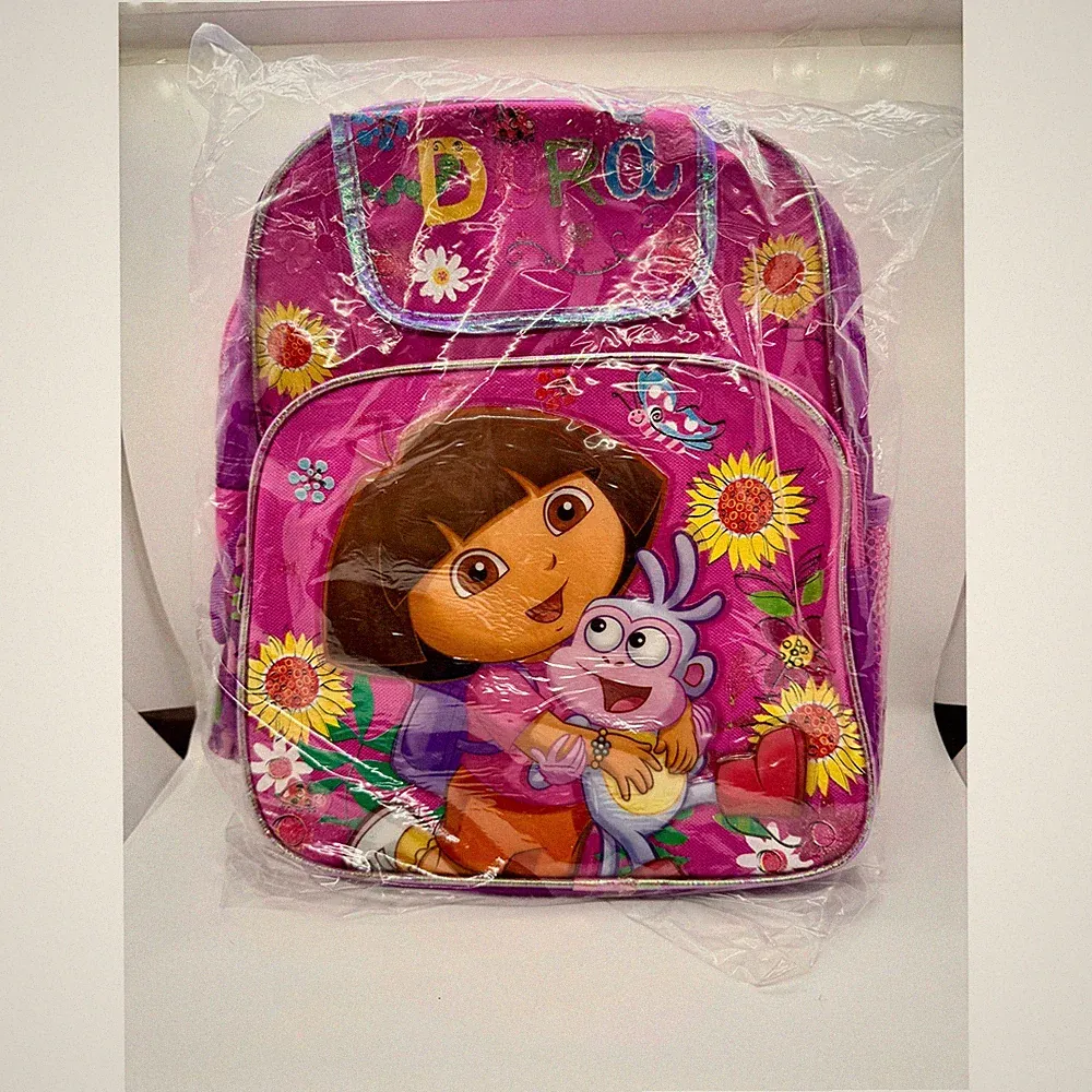 Dora the Explorer Pink NEW Backpack Nickelodeon Boots Sunflowers Kids School Bag