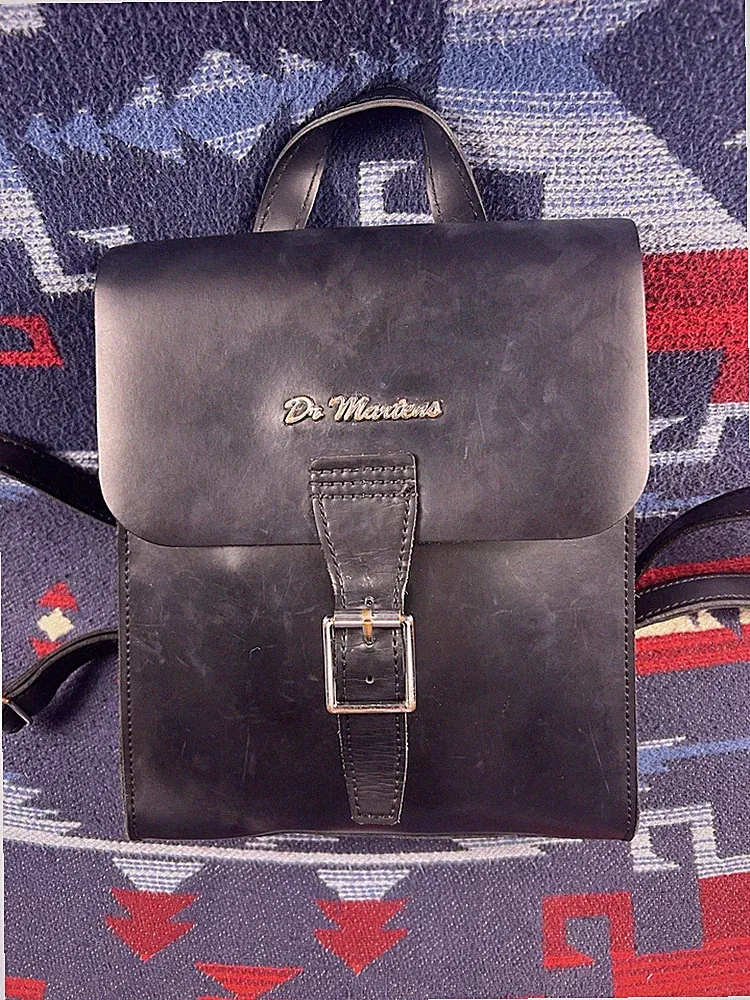 DR. Doc MARTENS Kiev Smooth Leather Backpack Black Bag Travel Carry On Boots