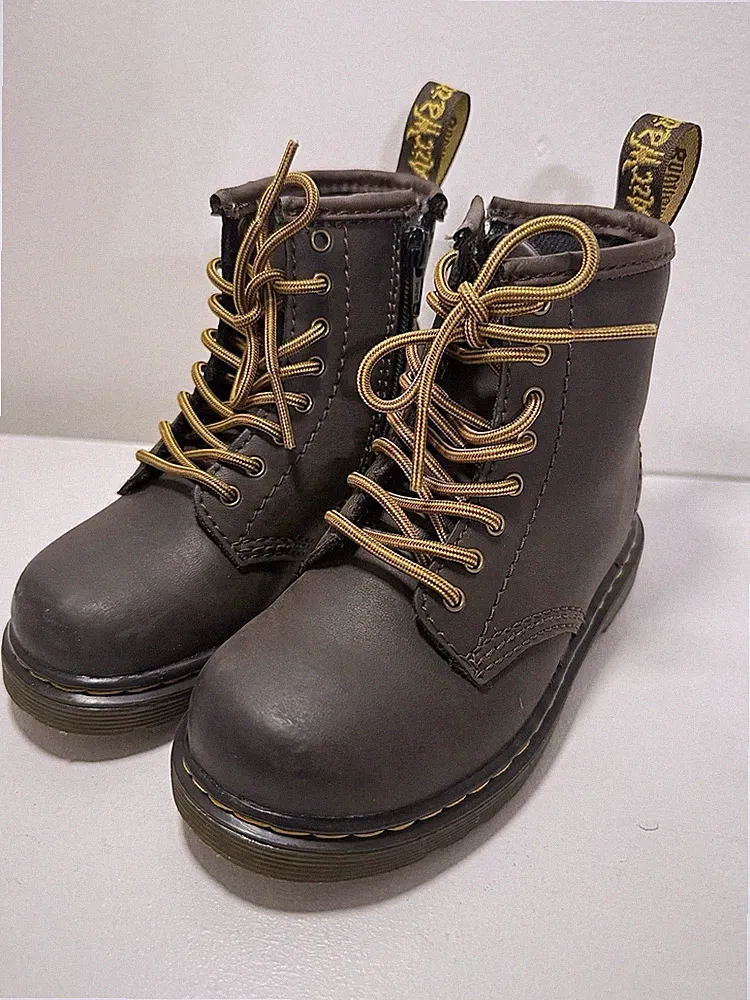 Dr. Martens 1460 T Brown Leather Combat Boots Kids Size US 9
