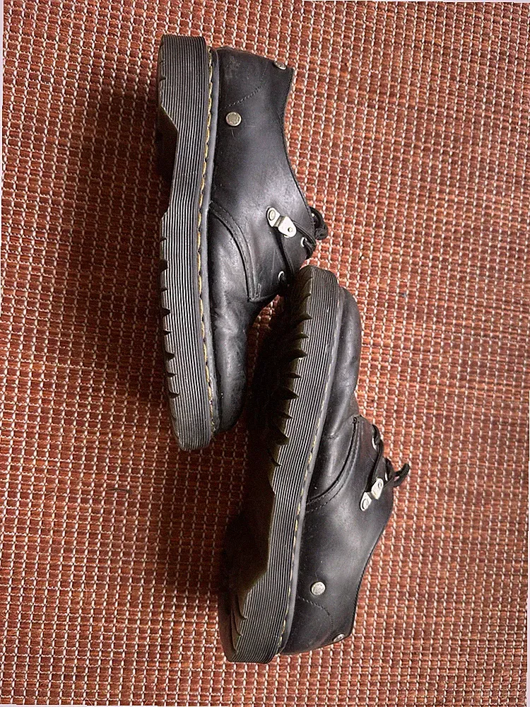 Dr. Martens 1461 Bex Black Leather Men's Biker Boots Lace Up Metal Eyelets US 9
