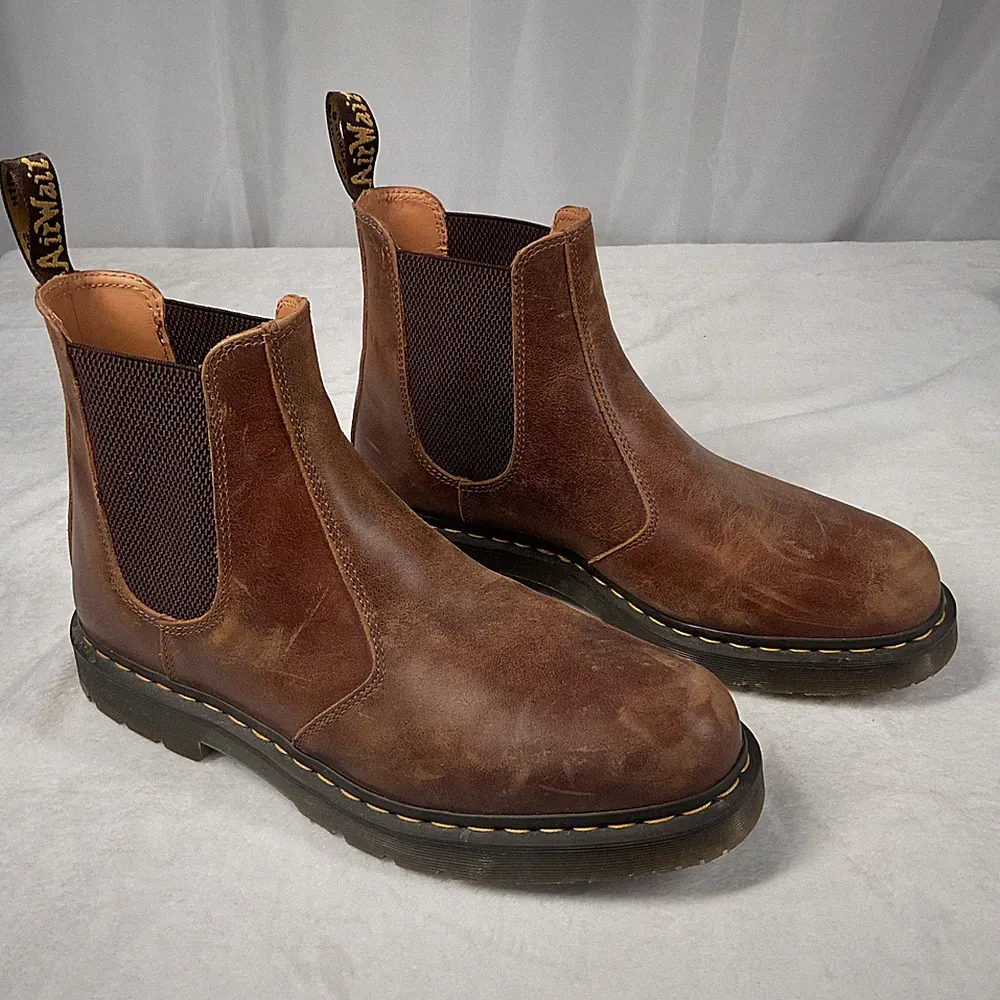 Dr Martens Chelsea Boots Mens Size 14 US 2976 Slip Resistant Soft Toe Work Tan