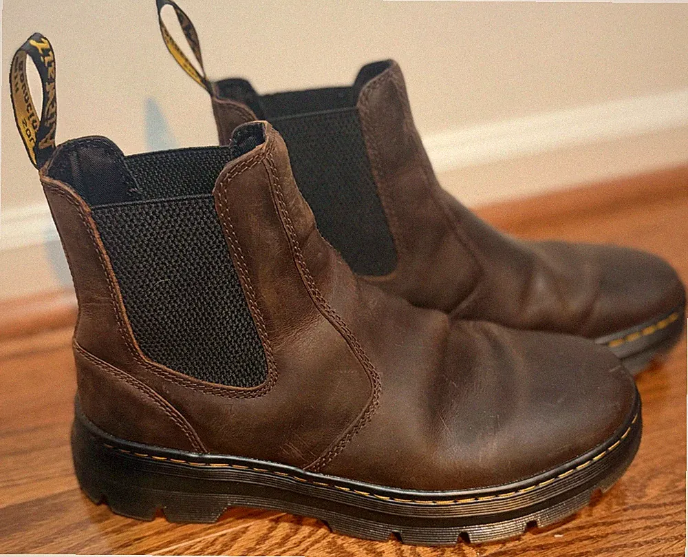 Dr. Martens EMBURY Crazy Horse Brown Leather Chelsea Boots Men’s 9 Ladies 10 UK