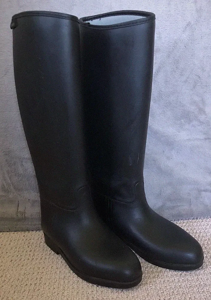 Dublin Equestrian Tall Riding Boots Womens Black EU 36 US 6 PVC Insulated PullOn
