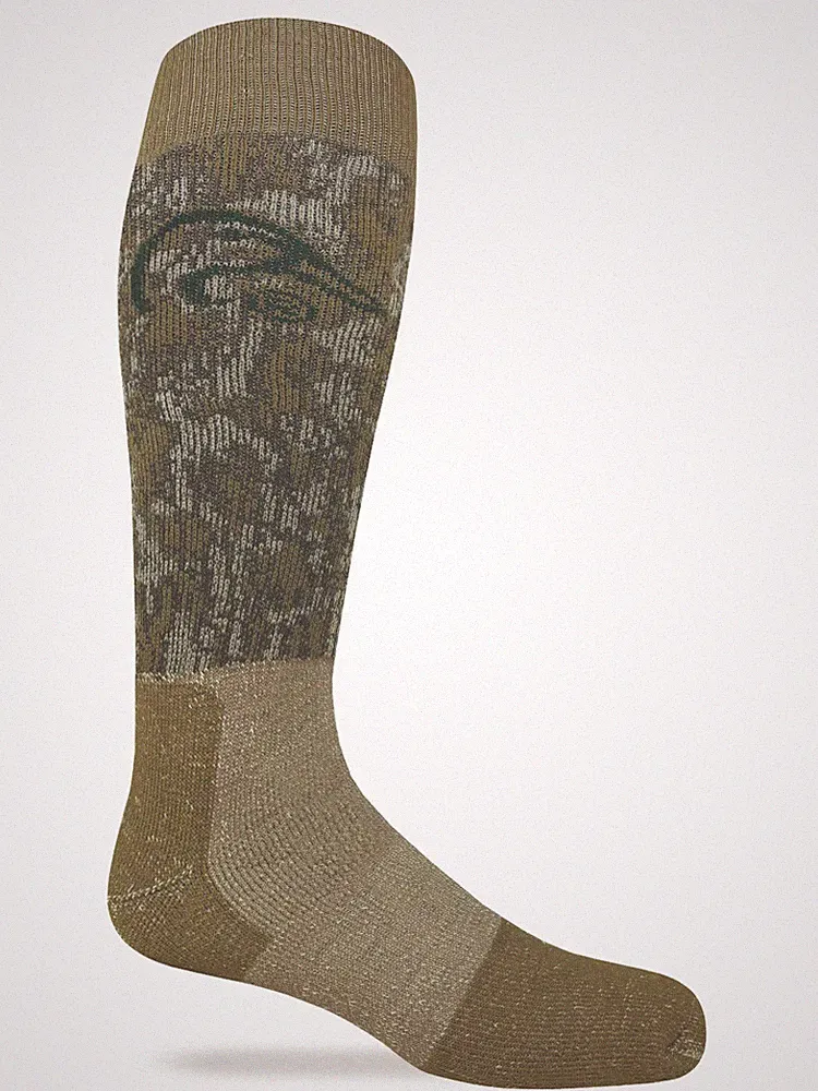 Ducks Unlimited Mens Camo 90% Merino Wool Foot Cushion Outdoor Tall Boot 1 Pair