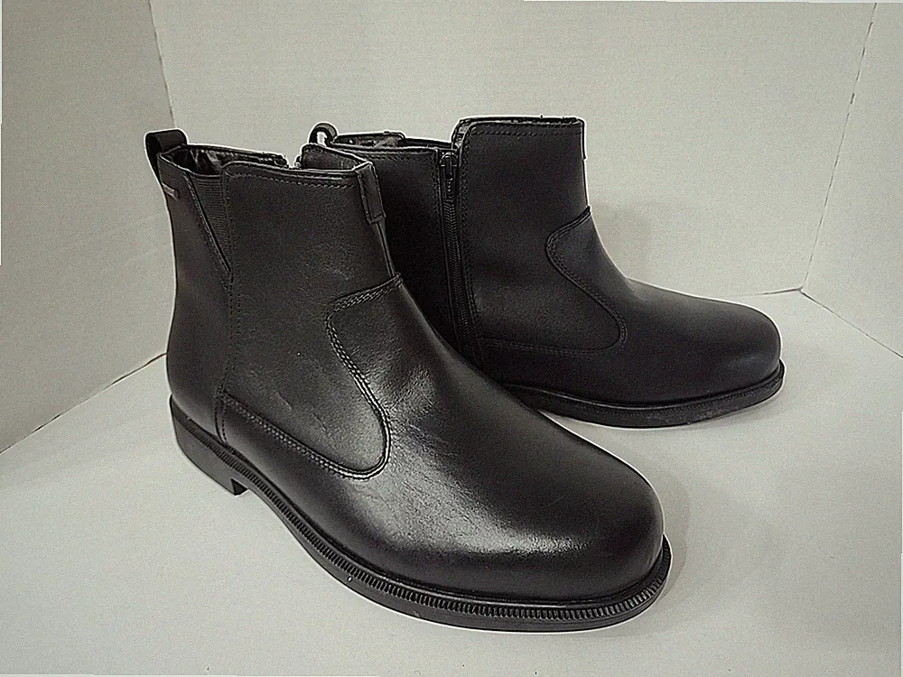 Dunham James Waterproof Thinsulate Side Zip Boots Black Leather Size 12 XWide