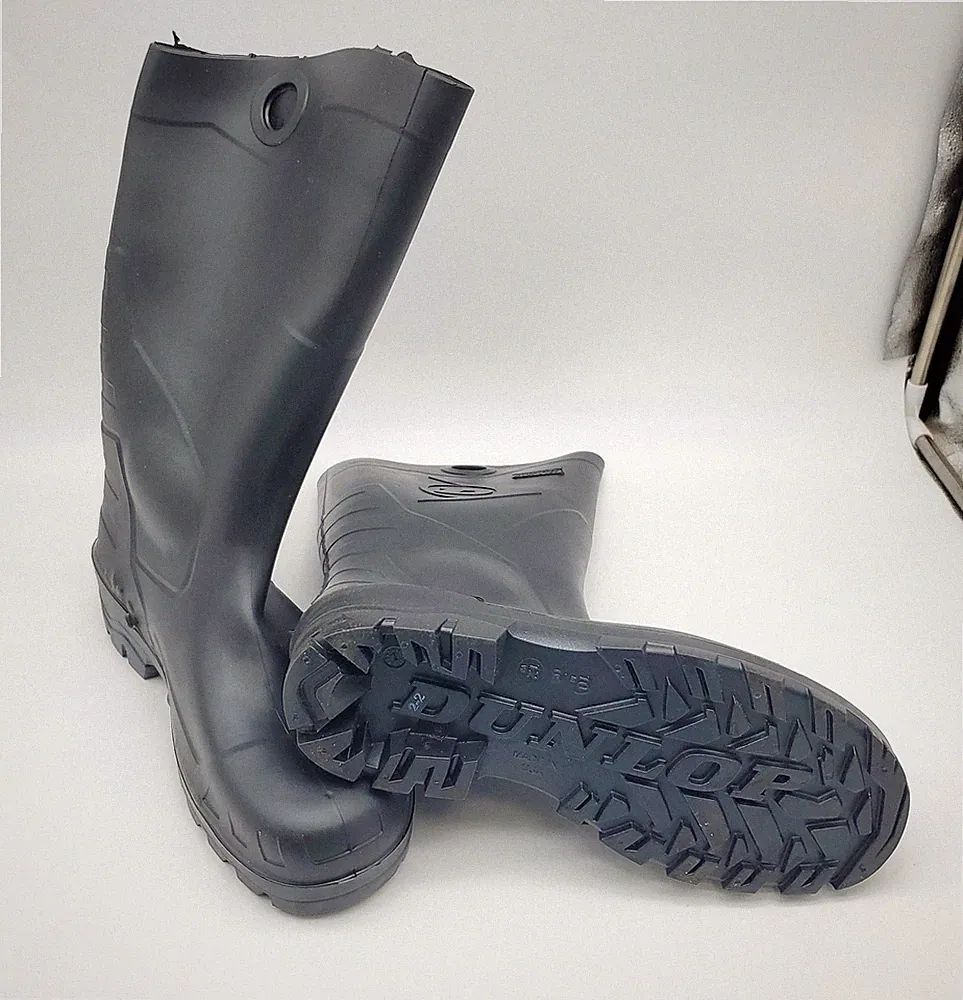 Dunlop Waterproof Work Boots Mens Size 10 14" Tall PVC Lightweight USA Made