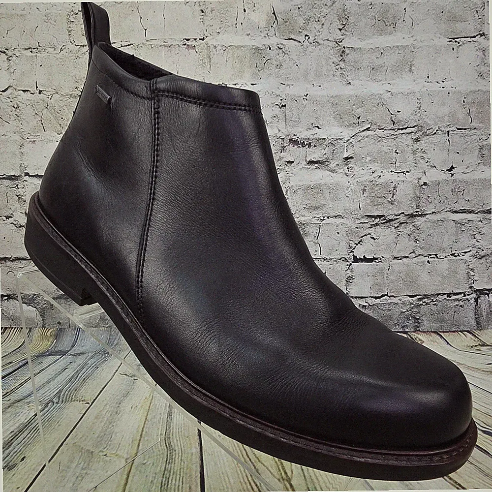 ECCO Holton Gore-Tex Chelsea Boots Mens 43 / 9 Black Leather Waterproof Side Zip