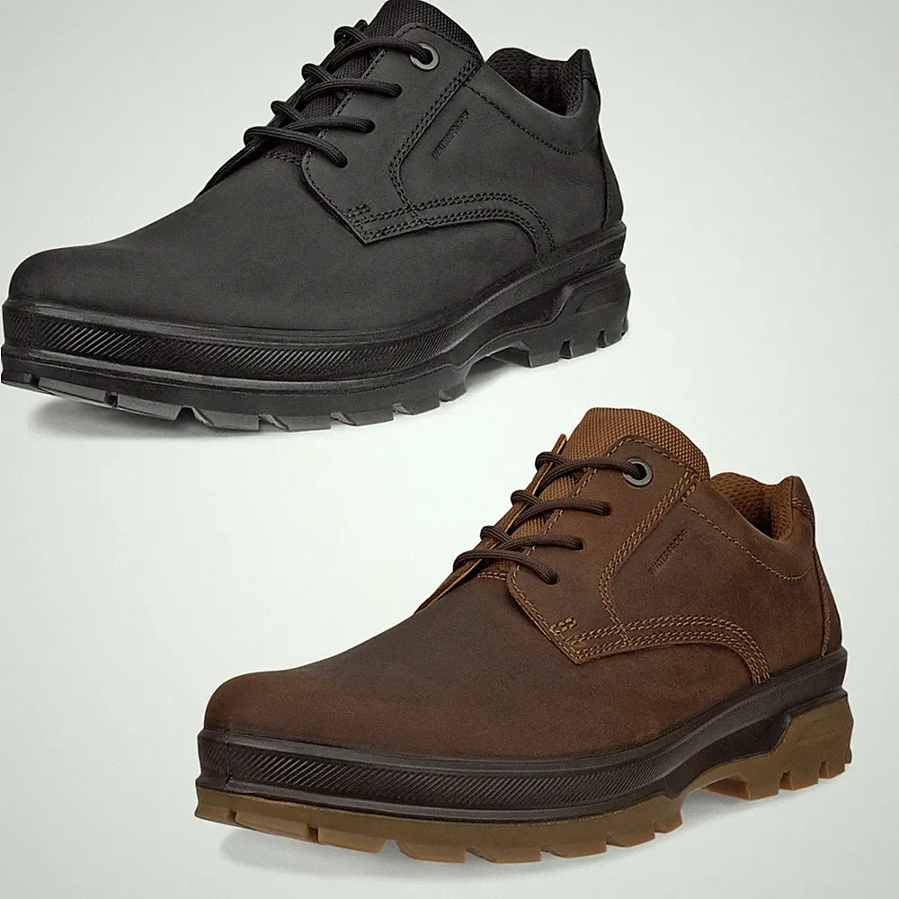 ECCO Mens Rugged Track Plain Toe Waterproof Walking Shoes