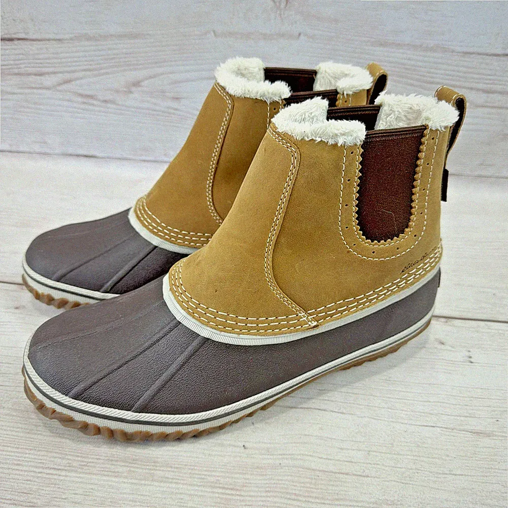 Eddie Bauer Hunt Pac Waterproof Weatheredge Winter Boots Slip On Women's 9.5 EXC