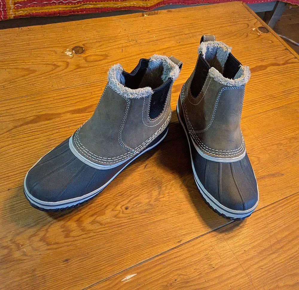 Eddie Bauer Hunt Pac Waterproof Winter Boots Slip On Womens 7 Suede Weatheredge