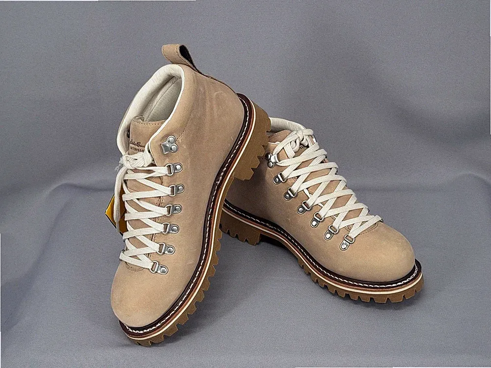 Eddie Bauer K-6 Boots Womens US 9.5 UK 7 Beige Vibram Waterproof Hiking Outdoor