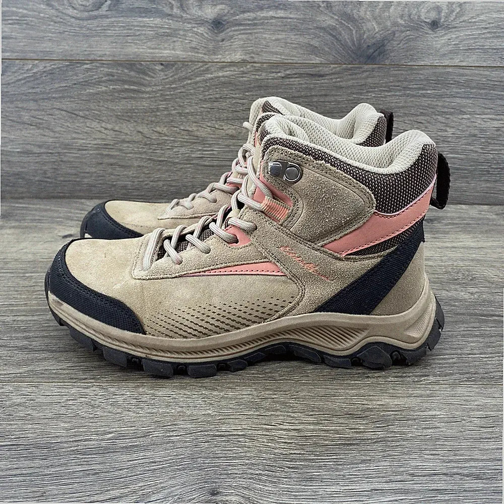 Eddie Bauer Mt Bailey Women's Hiking Boots Tan Pink Waterproof Size 6M