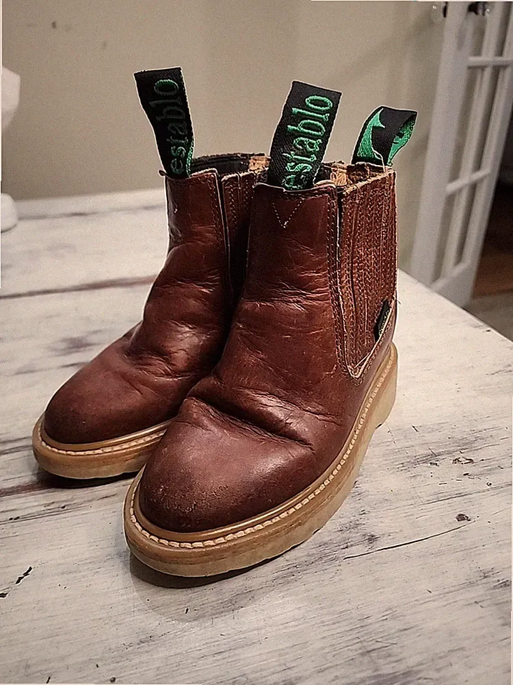 Establo Brown Leather Chelsea Boots Kids Sz 12 Or 18cm Western