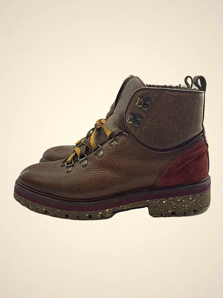 Etro Paisley Mountain Work Boots 41 Brw Leather Fq332