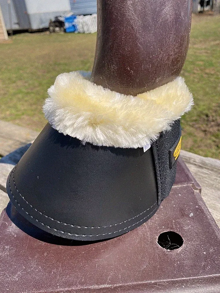 Euroriding L Horse PVC / neoprene overreach /bell boots w/fleece top