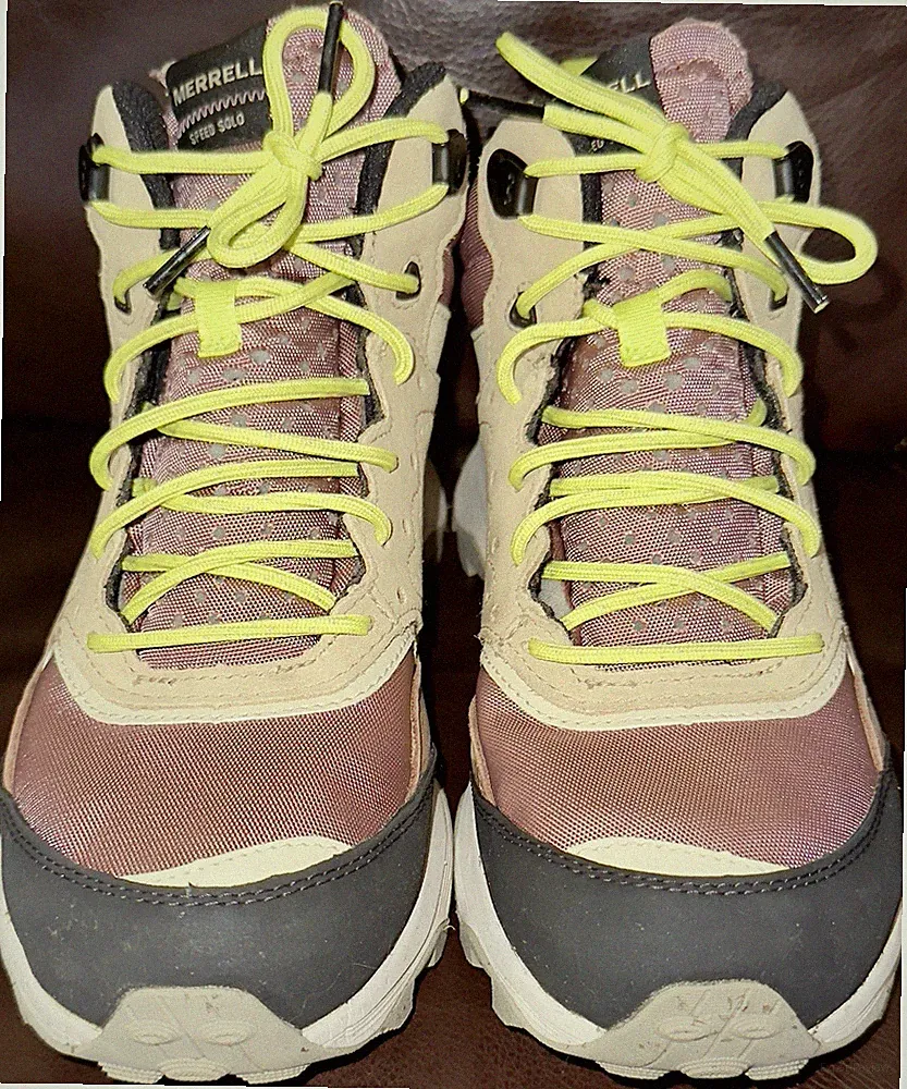 Excellent Merrell Speed Solo Mid WP Women's Hiking Boots, Burlwood, Size 10