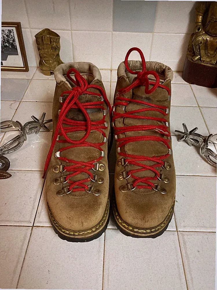 FABIANO VINTAGE MADE IN ITALY BROWN LEATHER LACE UP BOSS MOUNTAINEER BOOTS 7.5
