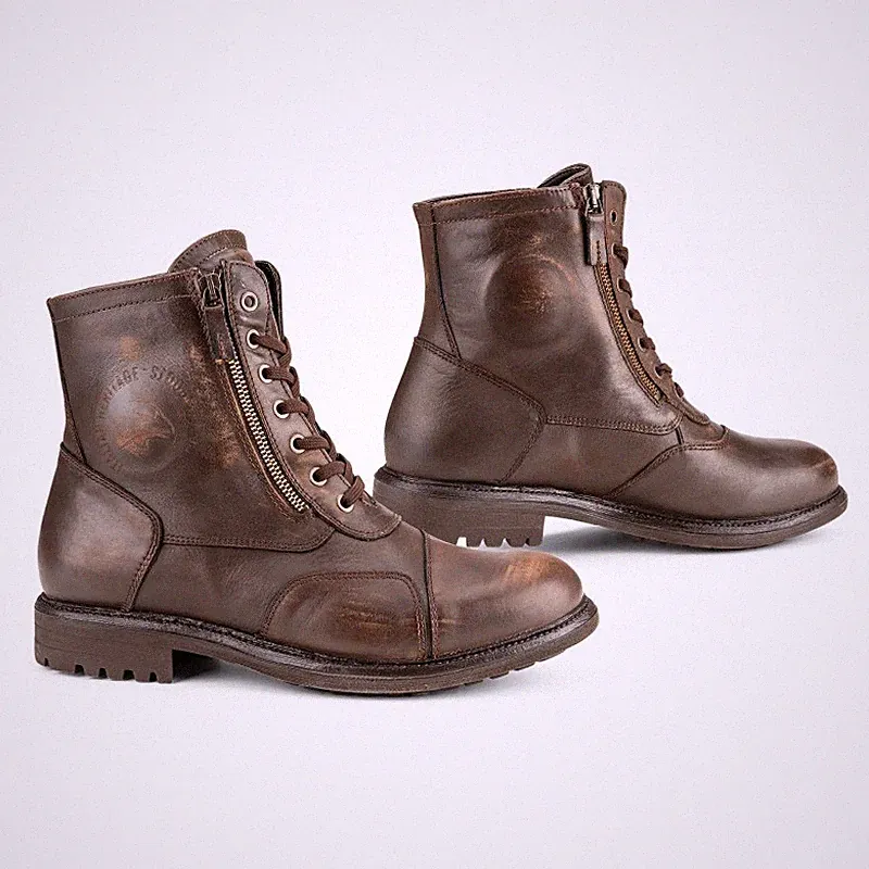 Falco AVIATOR Motorcycle Boots D3O® Armour FAL747-18-003-44 Brown Size 44