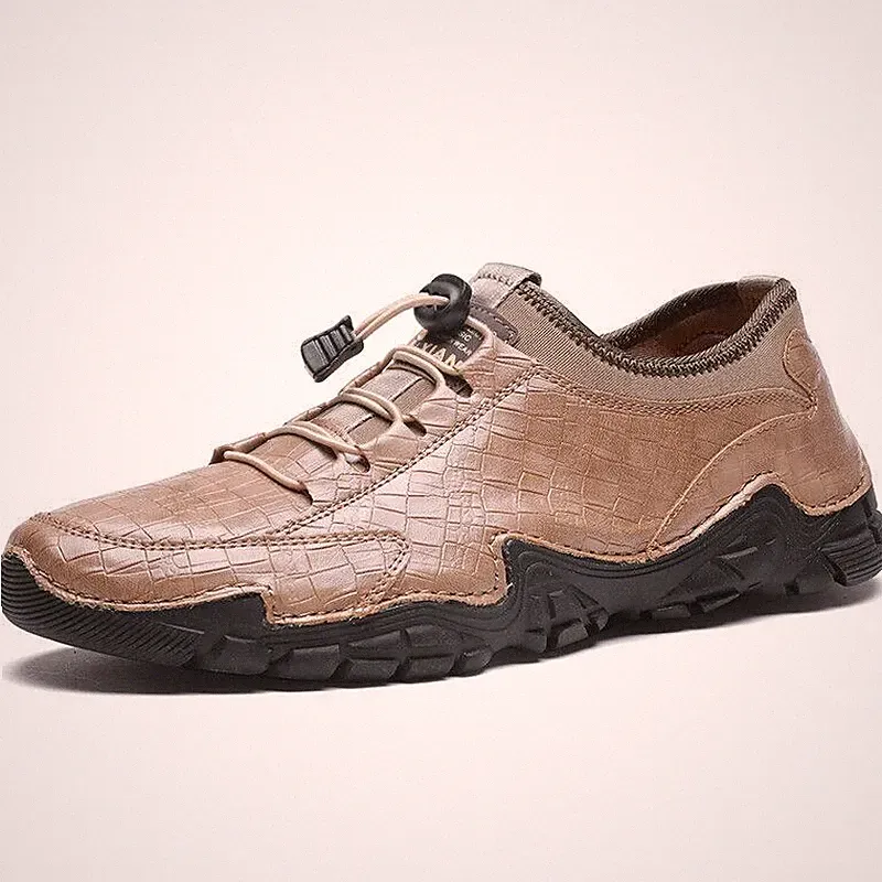 Fashion Men's Faux Leather Casual Non-slip Hiking Shoes Round Toe Outdoor Sports
