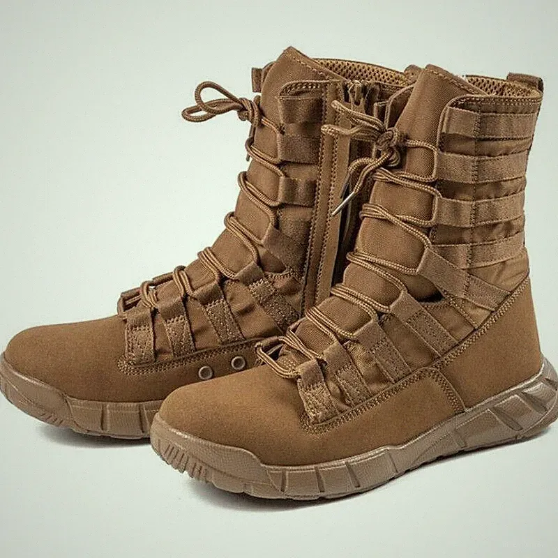 Fashion Men's Lace Up Faux Suede Zipper Ankle Boots Outdoor Hiking Casual Shoes