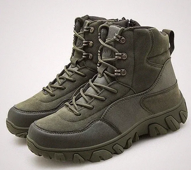 Fashion Men's Lace up Side zip Ankle Boots Hiking Outdoor High top Casual Shoes