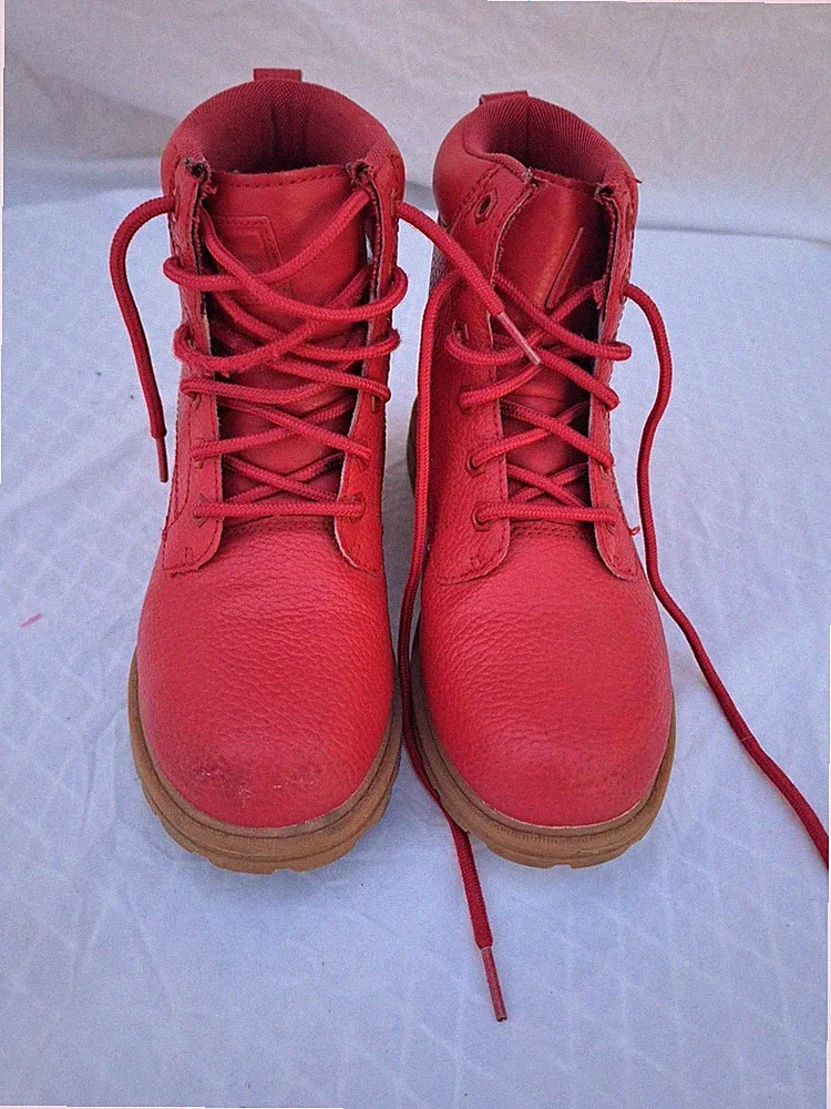 FILA Boy's Kids Faux-Leather Diviner Hiking Boots Red Shoes Size US 4.5