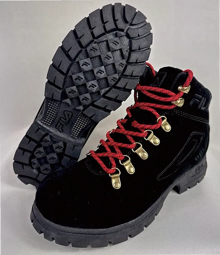 Fila Diviner Black Suede Hiking/Casual Fashion Boots 1HM00553-030 Men's Sz 8 NEW