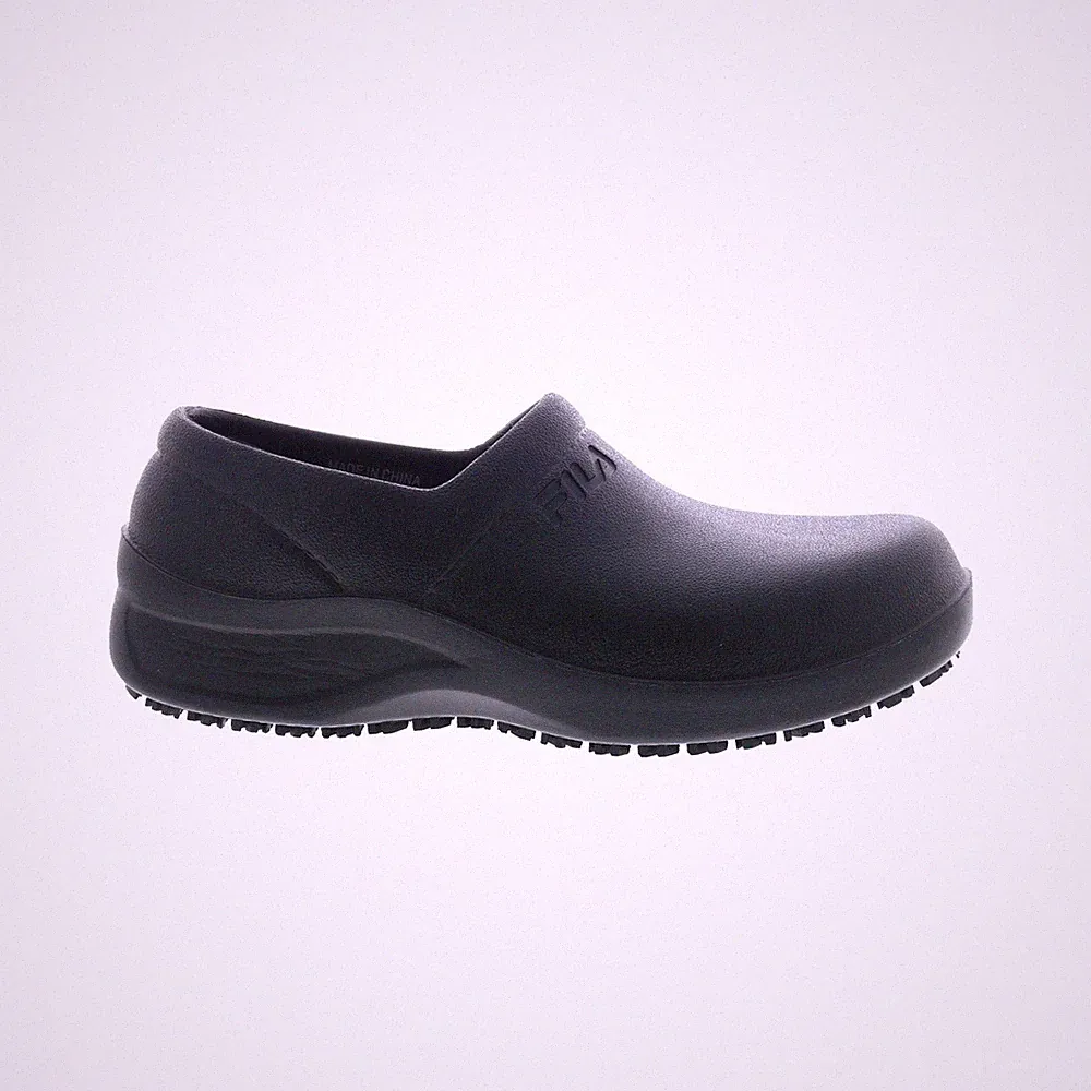 Fila Galvanize Slip Resistant Womens Black Wide Athletic Work & Safety Shoes