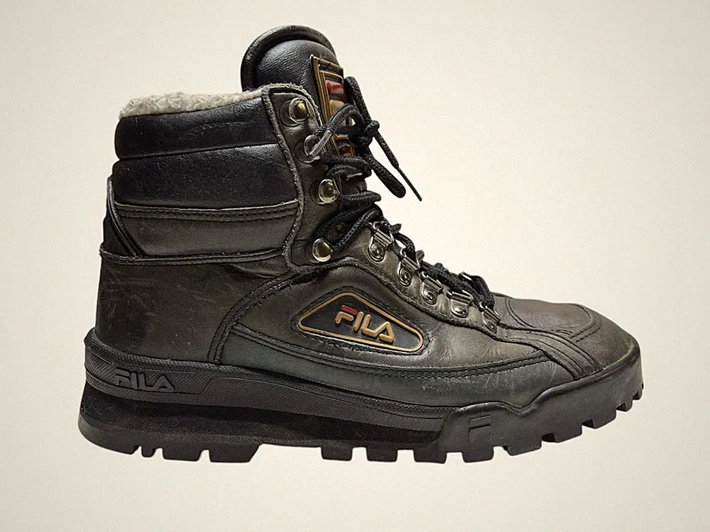 FILA Trailblazer Black Vintage Rave / Ankle Hiking Boots SZ 7.5 Men’s Retro 90s