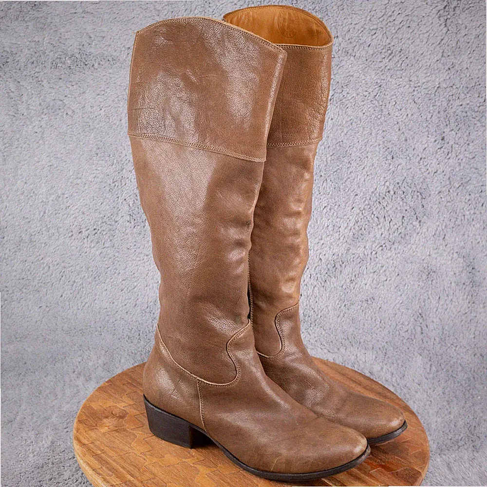 Fiorentini Baker Womens Boots Side Zipper Knee High Green EU 38 US Sz 8 Italy