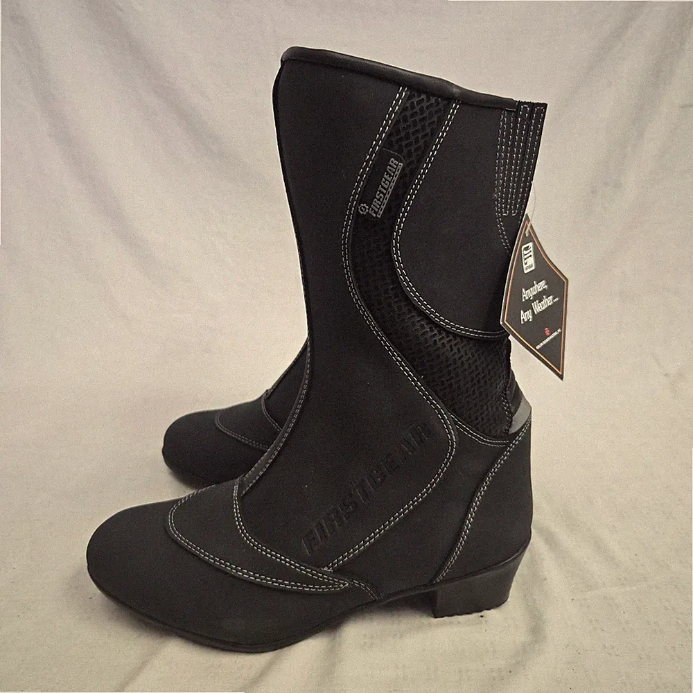 Firstgear Zenster WP Women's Motorcycle Boots Black US 8 *CLOSEOUT Was $149.95 *