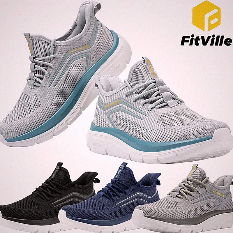 FitVille Men's Wide Walking Shoes Athletic Sneakers Lightweight Workout Slip-on
