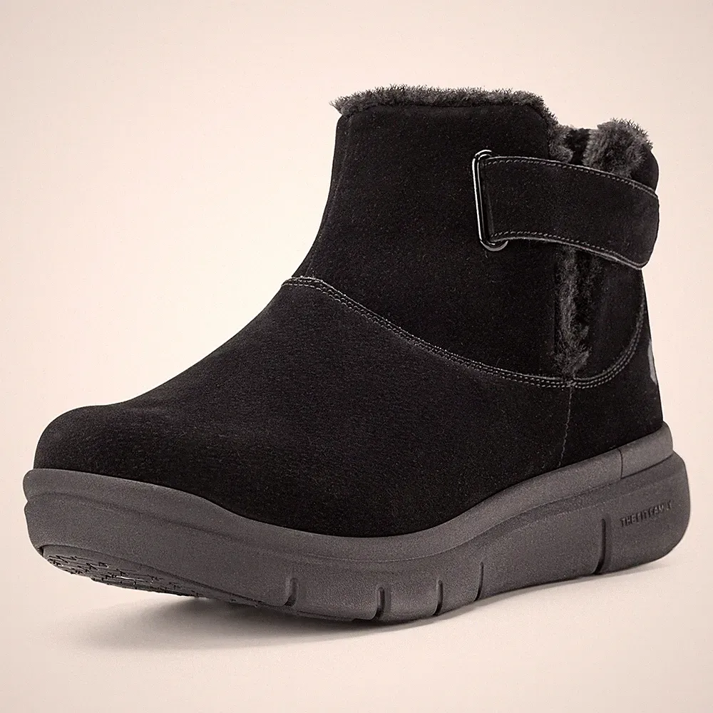 FitVille Women Extra Wide Winter Ankle Boots Insulated Fur Lined Warm Snow Boots