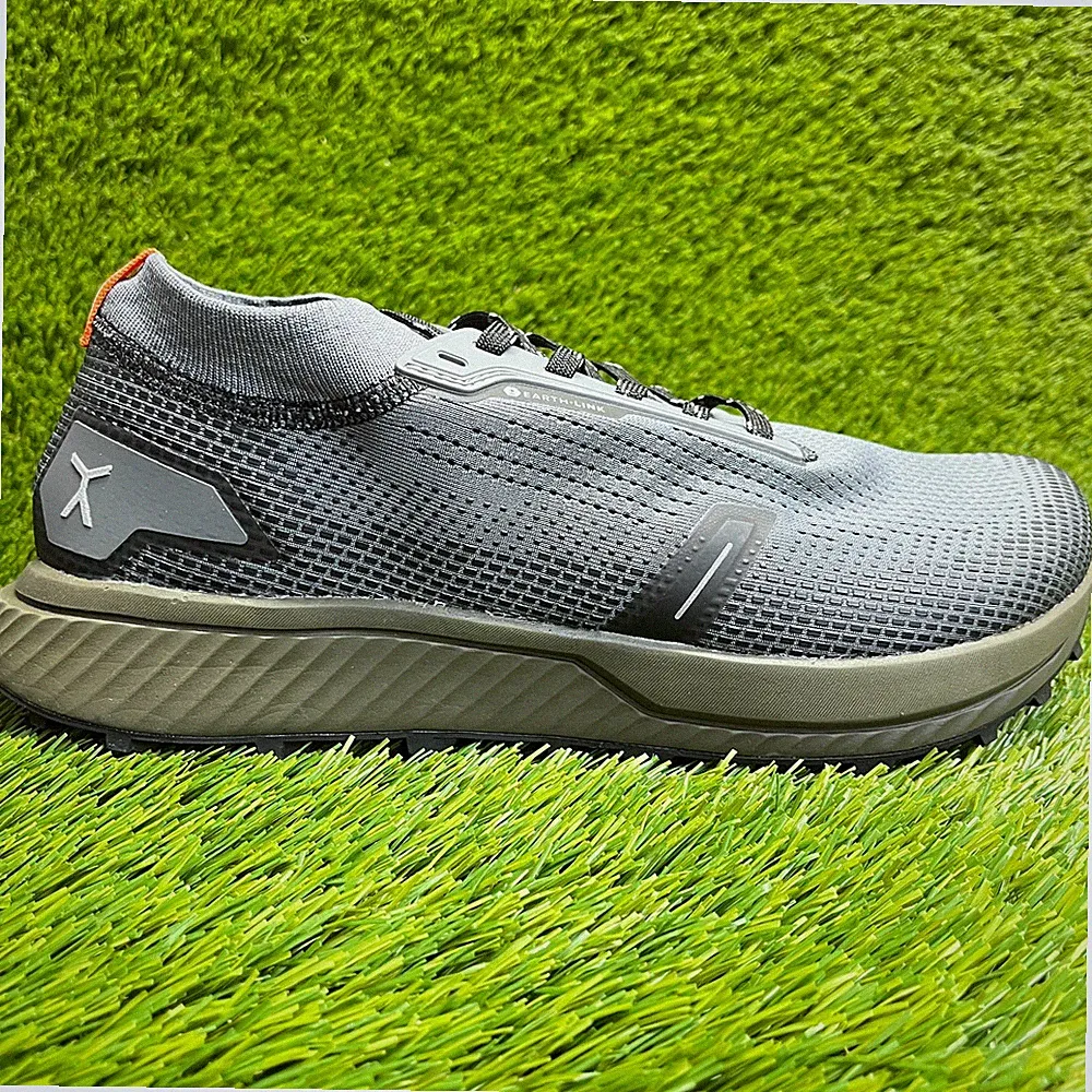 Flux Adapt Trail Runner Gray Green Mens Size 11.5 Hiking Knit Shoes Sneakers