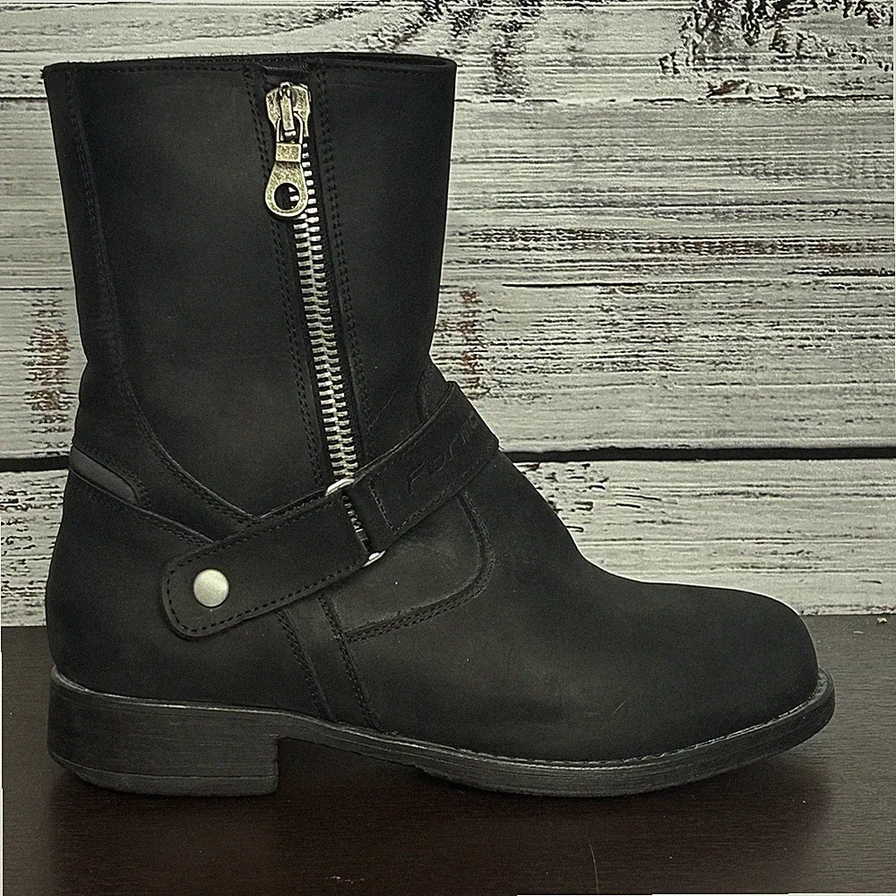 Forma Womens Eva Waterproof Black Leather Zip Motorcycle Boots US 9.5 EUR 40