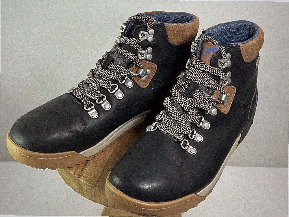 Forsake PATCH Midi Boots Women's Size 9 Navy Blue Black Tan Waterproof EUC!