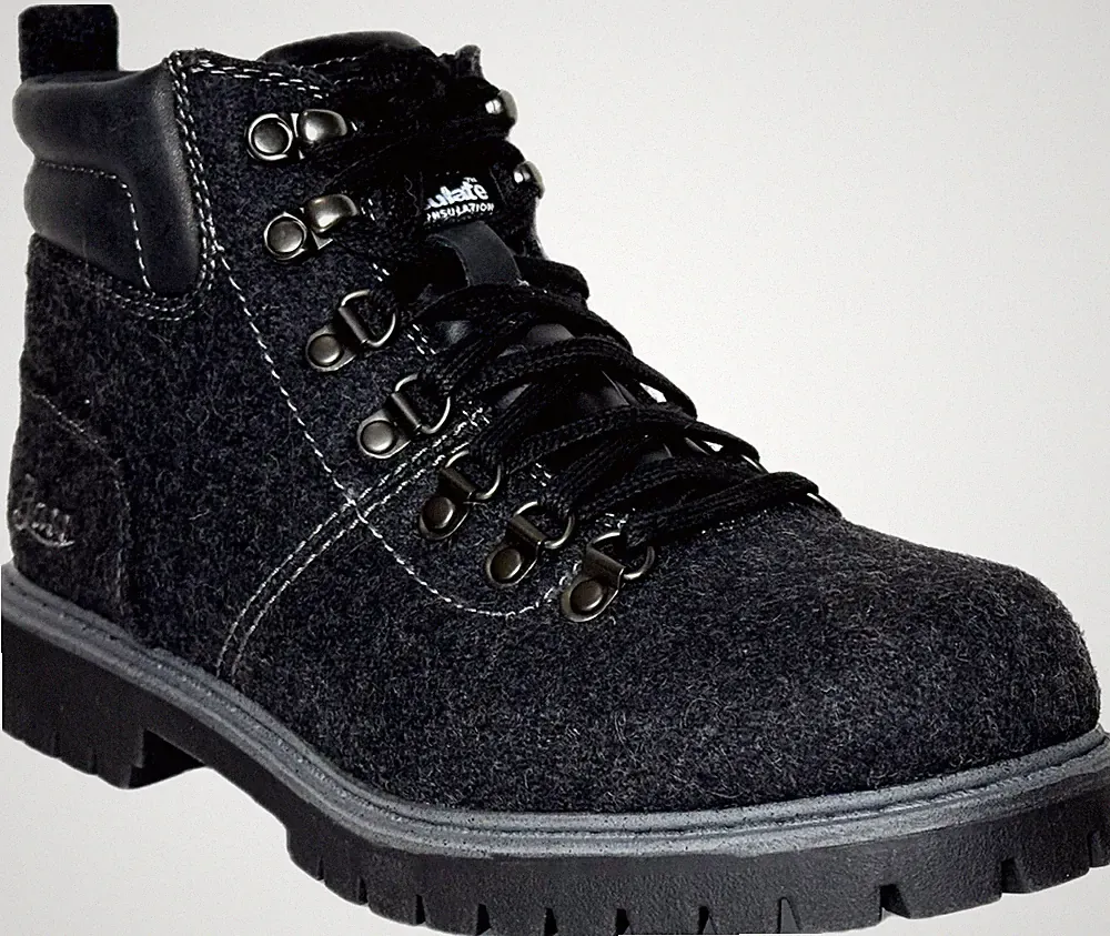 G.H.BASS EAGLE MEN'S DARK GRAY WOOL INSULATED HIKER BOOTS